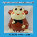 Cute ceramic cookie jar with funny monkey design